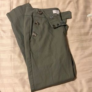 Green Ankle Length Loft Slacks